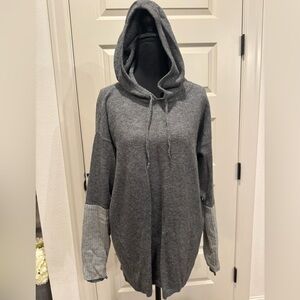Athleta Charcoal and Light Gray Hooded Sweater
